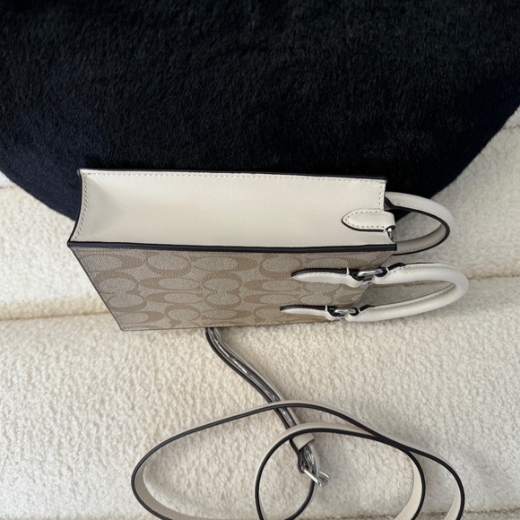 Coach Mini Tote in Signature Canvas w/ Magnetic Snap Closure & Detachable Strap - Picture 3 of 6